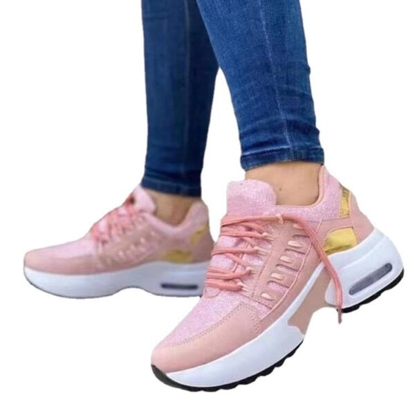 Lace Up Sneakers Women Wedge Heel Running Sports Shoes - Image 4