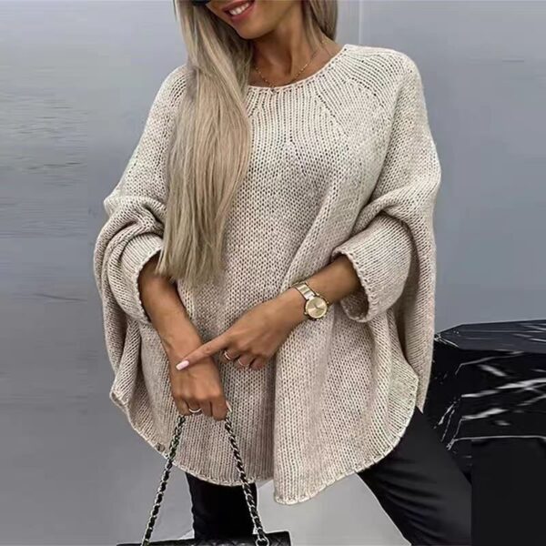 Winter Loose Batwing Sleeve Pullover Sweater Fashion Oversized Knitted Shawl Sweater Tops For Women Clothing - Image 5