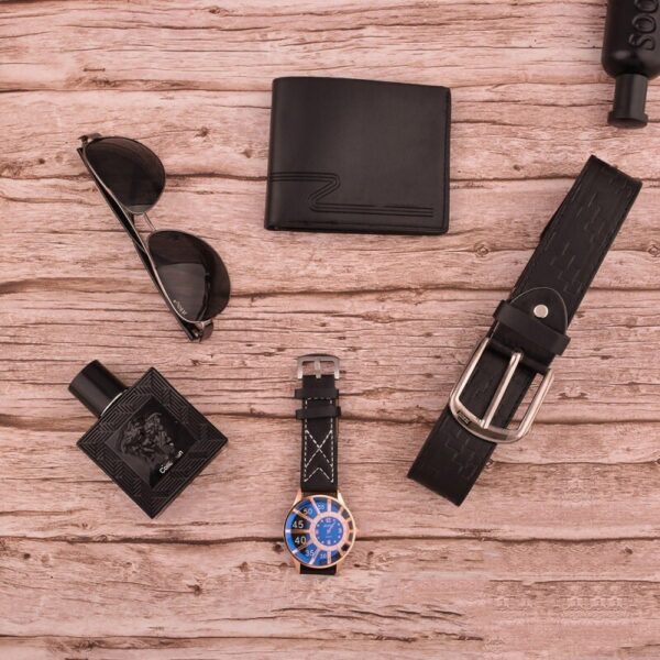 Men's Watch Sunglasses Wallet Perfume Belt Set Gift Box - Image 4