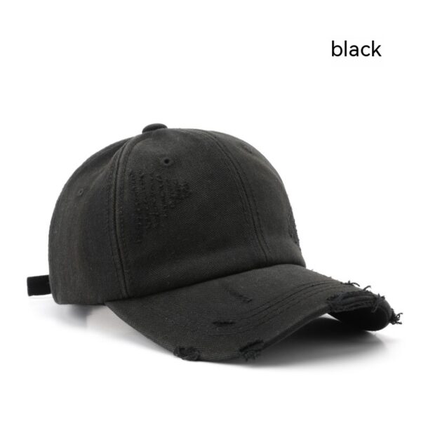 Men's And Women's Fashion Wash Ripped Denim Peaked Hat - Image 8