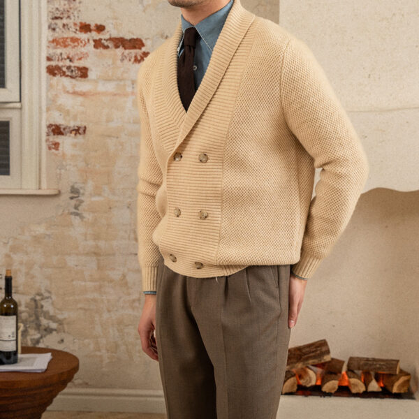 Fall Winter Men Coat V-neck Sweater Trendy Simple - Image 3