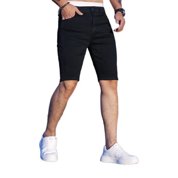 Men's Three-color Stretch Tight Denim Shorts - Image 4