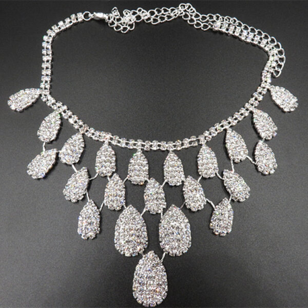 Gorgeous Diamond Necklace Set Wedding Bride Evening Costume Jewelry Set To Map Samples - Image 3