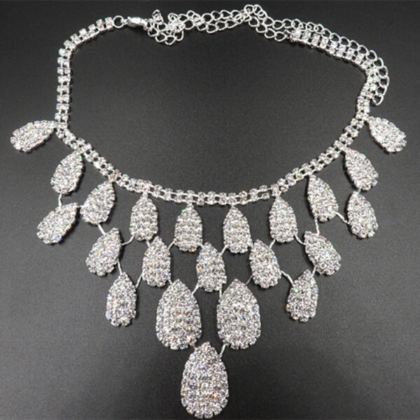 Gorgeous Diamond Necklace Set Wedding Bride Evening Costume Jewelry Set To Map Samples - Image 4