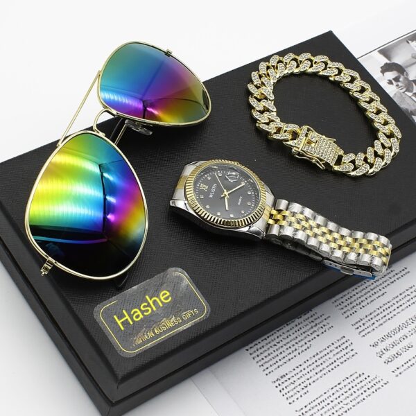 Wristwatch Glasses New Men's Watch Business Foreign Trade Sunglasses Watch Gift Box Suit - Image 6