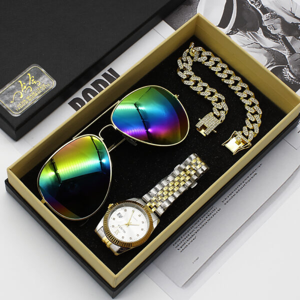 Wristwatch Glasses New Men's Watch Business Foreign Trade Sunglasses Watch Gift Box Suit - Image 10