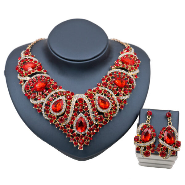 Fast selling explosion, Middle East, Europe and America, colorful exaggerated bride necklace, earring set, alloy color plating - Image 8