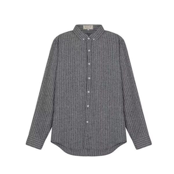 Spring And Autumn Vintage Striped Shirt Men - Image 8