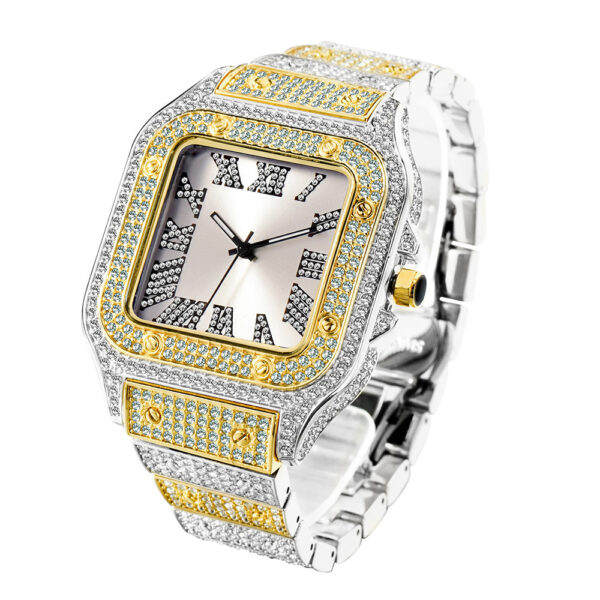 Fashion Hip Hop Diamond Full Diamond Square Men's Watch - Image 2