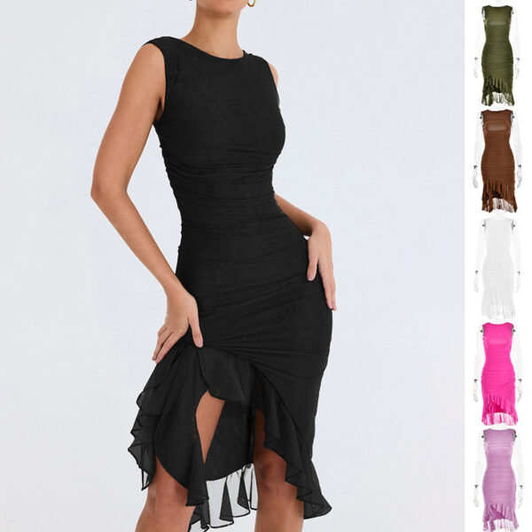 Summer Slim Skinny Sleeveless Dress For Women Fashion Party Club Dresses - Image 3