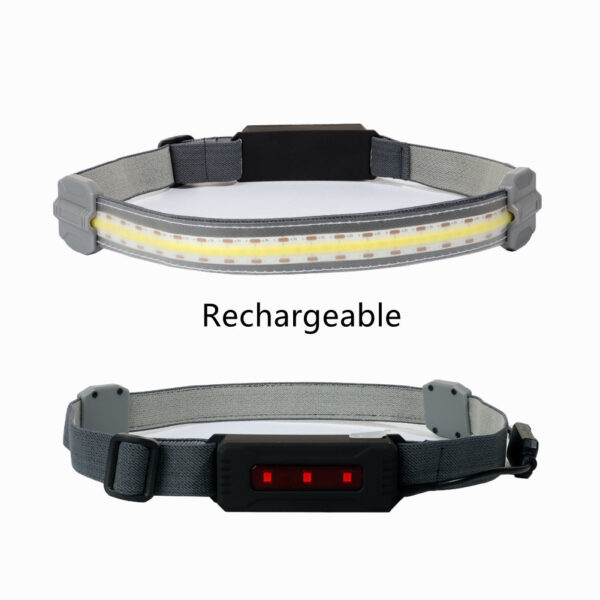 COB Headlight Red Light Warning Portable Headlight USB Rechargeable Headlight Flashlight 3 Lighting Modes Working Light - Image 7