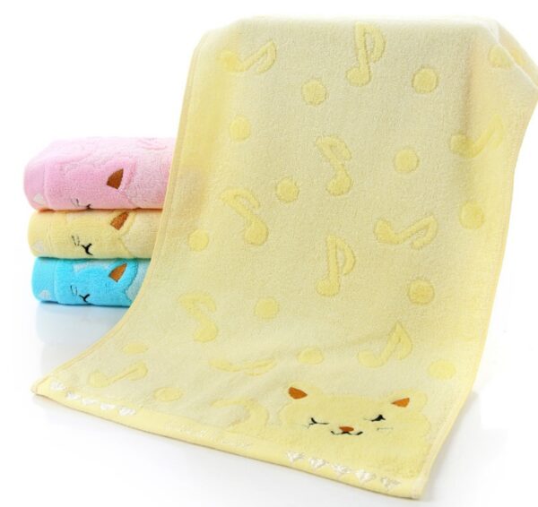 Bamboo Fiber Kitten Face Bath Towels - Image 9