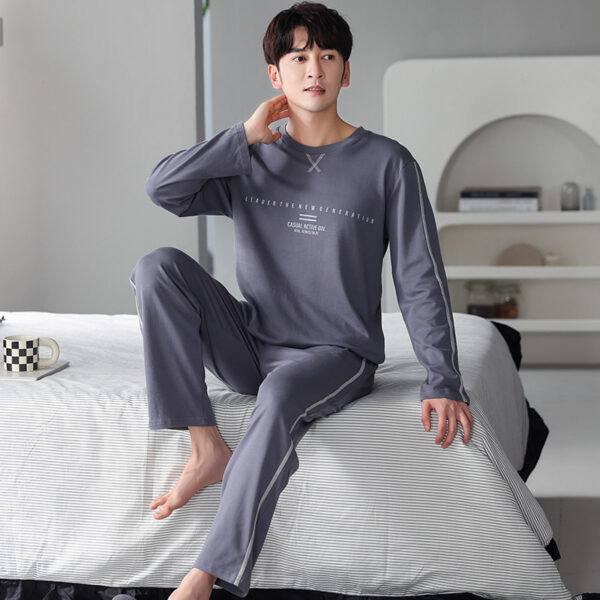 Pajamas Men's Cotton Long Sleeve - Image 4