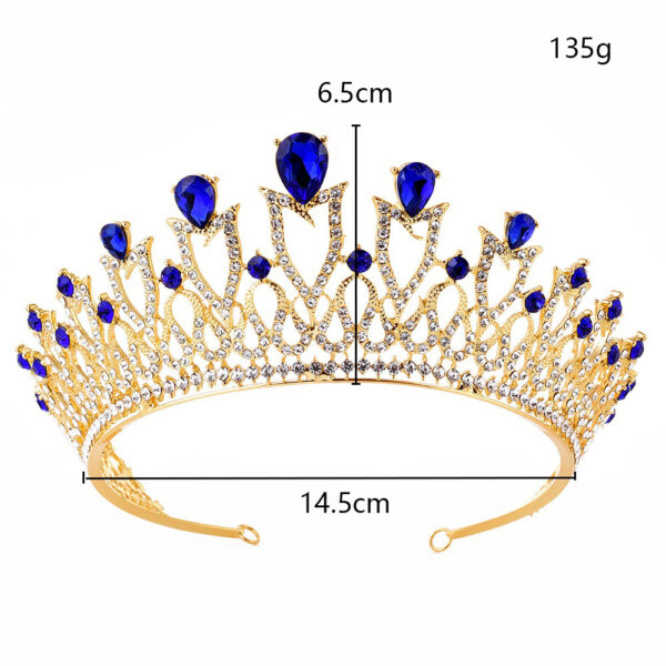 New Wedding Accessories Headband Korean Sweet Princess Alloy Rhinestone Multicolor Bridal Crown Headdress - Image 7