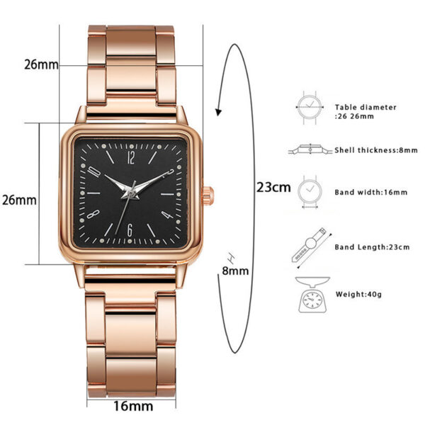 Square Digital Fashion Casual Quartz Frosted Belt Watch - Image 6