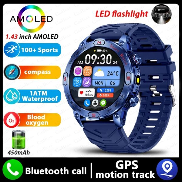 Smart Watch HD AMLOED Screen Bluetooth Calling Sports Watch - Image 6