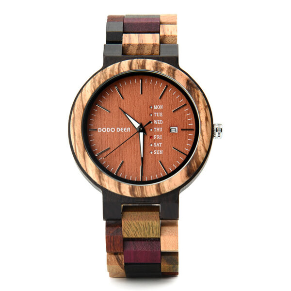 Wood Couple's European And American Style Calendar Watch - Image 8