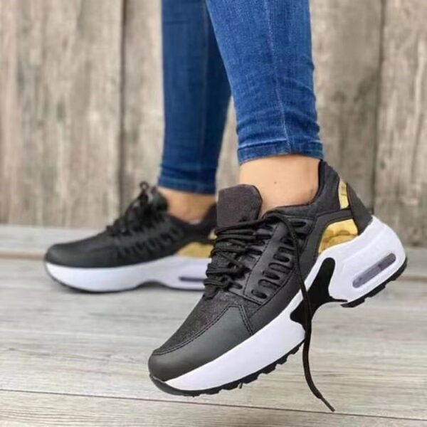 Lace Up Sneakers Women Wedge Heel Running Sports Shoes - Image 3