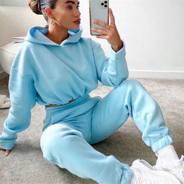 Jogging Suits For Women 2 Piece Sweatsuits Tracksuits Sexy Long Sleeve HoodieCasual Fitness Sportswear - Image 6