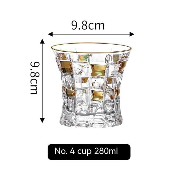 Golden Trim Gold Line Wine Glass Whiskey Decoration Cup - Image 2