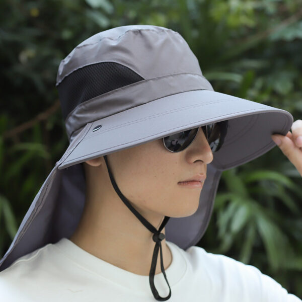 Summer Sunhat Men's Sun Protection Hat With Shawl And Neck Protection Design Breathable Anti-UV And Insect-proof Hiking Fishing Hat Outdoor - Image 6