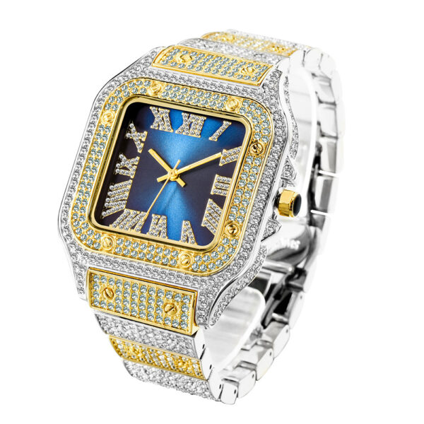 Fashion Hip Hop Diamond Full Diamond Square Men's Watch - Image 7