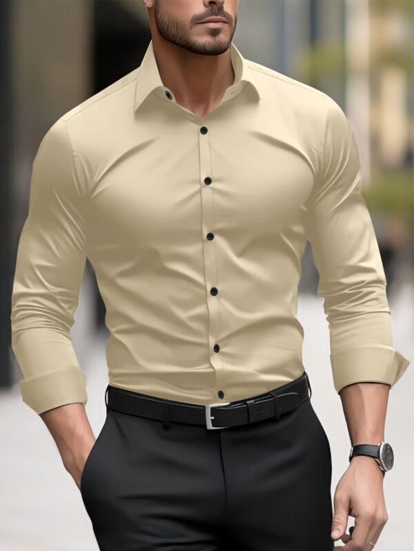 Men's Pigment Business Casual Long Sleeve Shirt - Image 10