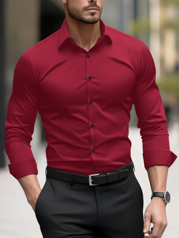 Men's Pigment Business Casual Long Sleeve Shirt - Image 6