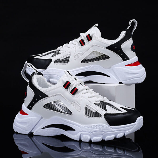 White Sneakers Men Non Slip Walking Running Shoes Sports - Image 3