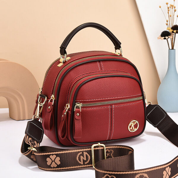 Versatile Crossbody Bag For Women Multi-zipper Design Shoulder Bags With Portable Fashion Handbags Small Square Bag - Image 4