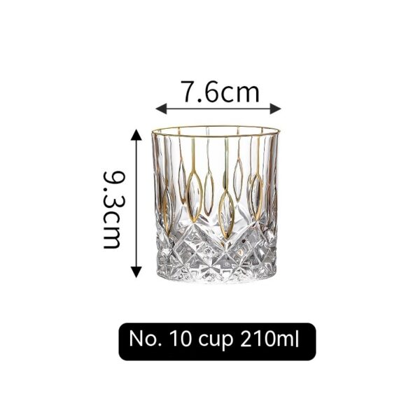 Golden Trim Gold Line Wine Glass Whiskey Decoration Cup - Image 6