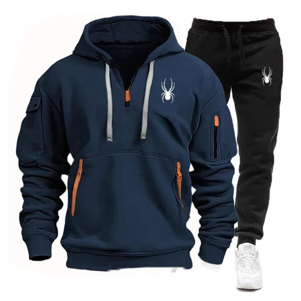 Casual Men's Pocket Polyester Sports Suit - Image 7