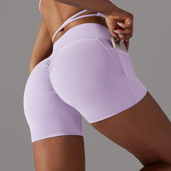 Yoga Shorts With Phone Pocket Design Fitness Sports Pants For Women Clothing - Image 9