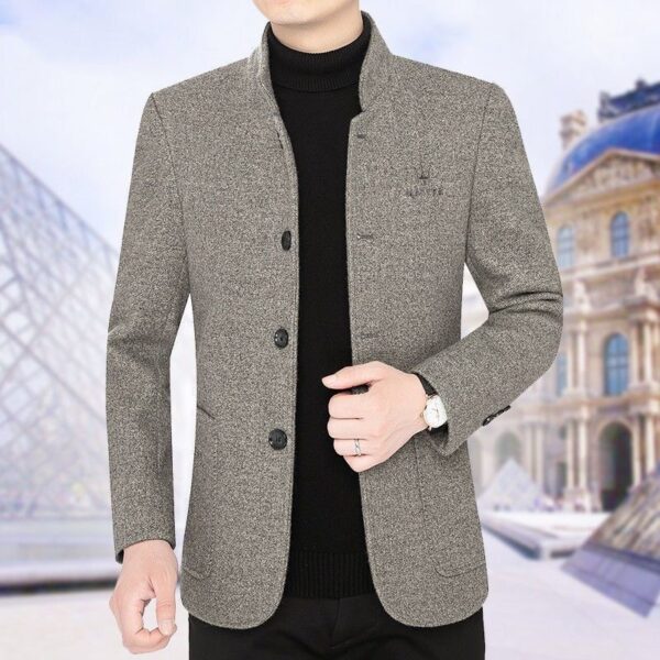 Fall And Winter Lapels Casual Jacket Business Top Fleece Padded Coat - Image 4