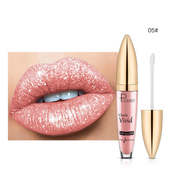 Pudaier Sip Glitter Flip Matte Shimmer Lip Gloss No Stain On Cup Diamond Lipstick - Image 10