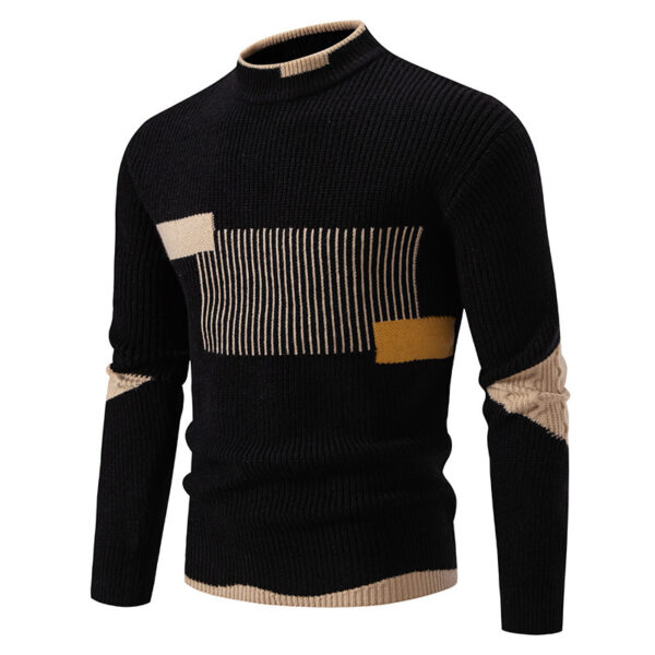 Men's Fashion Trend Multicolor Woven Cotton Velvet Sweater - Image 6