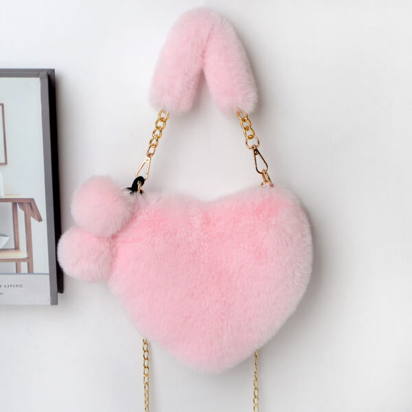 Love Bags Soft Plush Handbags Women Valentine's Day Party Bag - Image 5