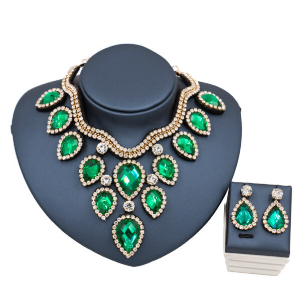 Fast Selling Explosion, Middle East, Europe And America, Colorful Exaggerated Bride Necklace, Earring Set, Cross Border High Quality Goods Supply - Image 5