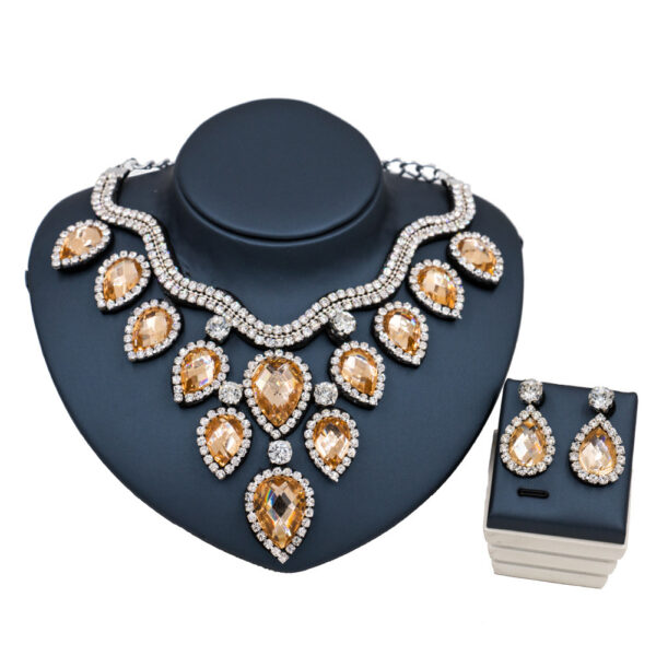 Fast Selling Explosion, Middle East, Europe And America, Colorful Exaggerated Bride Necklace, Earring Set, Cross Border High Quality Goods Supply - Image 10