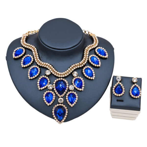 Fast Selling Explosion, Middle East, Europe And America, Colorful Exaggerated Bride Necklace, Earring Set, Cross Border High Quality Goods Supply - Image 9