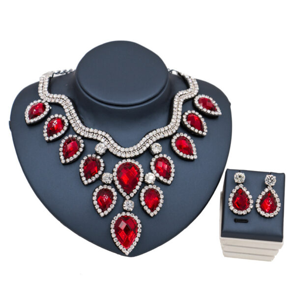 Fast Selling Explosion, Middle East, Europe And America, Colorful Exaggerated Bride Necklace, Earring Set, Cross Border High Quality Goods Supply - Image 7