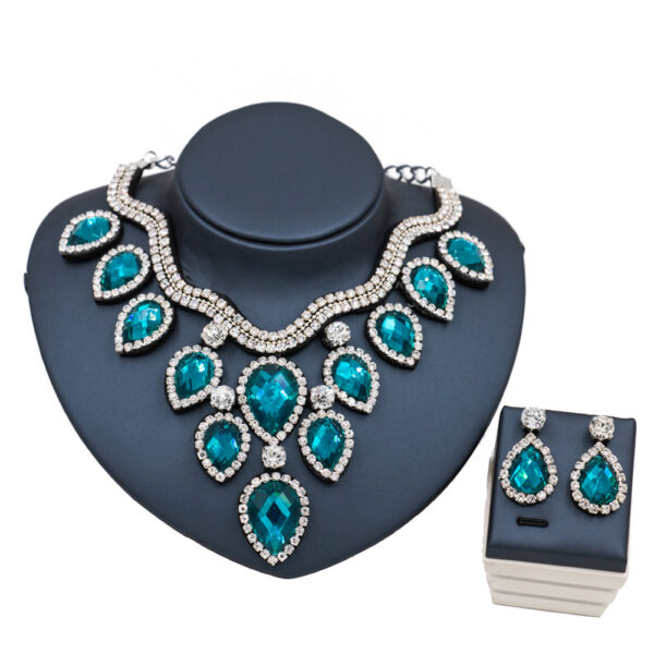 Fast Selling Explosion, Middle East, Europe And America, Colorful Exaggerated Bride Necklace, Earring Set, Cross Border High Quality Goods Supply - Image 6