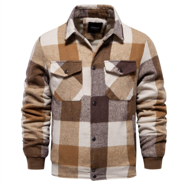 New Autumn And Winter Men's Jacket Casual Plaid Coat - Image 6