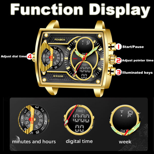 Men's Multi-functional Waterproof Luminous Electronic Quartz Watch - Image 9