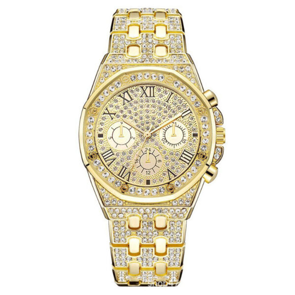 Watch Men's Diamond Large Dial Quartz Watch - Image 7