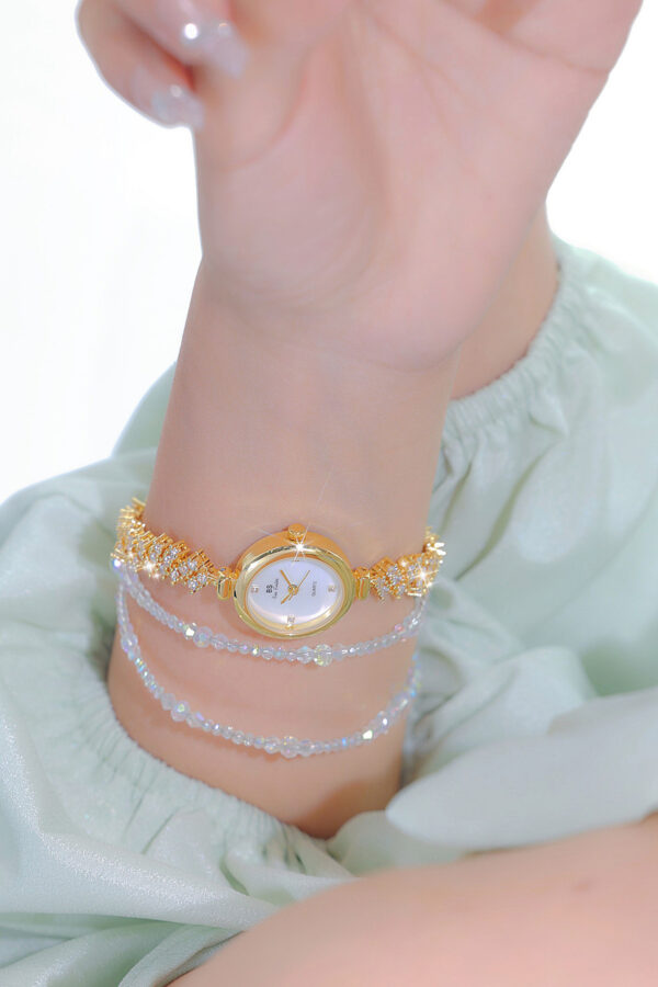 Mermaid Light Luxury Diamond Small Gold And Silver Chain Watch - Image 7