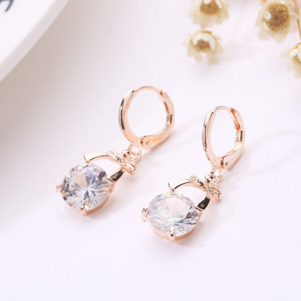 , Europe and America new jewelry, crystal earrings, jewelry set, Korean version of the bride necklace, gold-plated butterfly pendant - Image 5