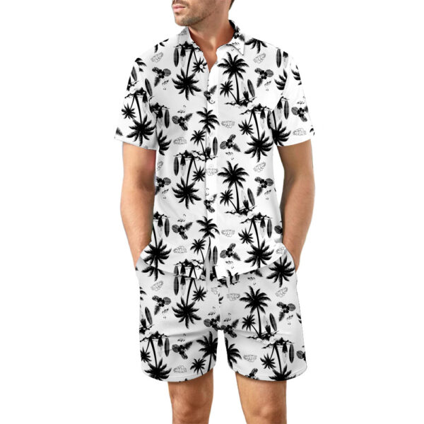 2Pcs Printed Beach Shirt Summer Suit Loose Lapel Button Top And Drawstring Pockets Shorts Casual Short Sleeve Suits For Men Clothing - Image 5