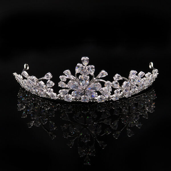 Bride headdress crown necklace three piece Earrings Korean wedding wedding wedding jewelry ornaments suit - Image 4