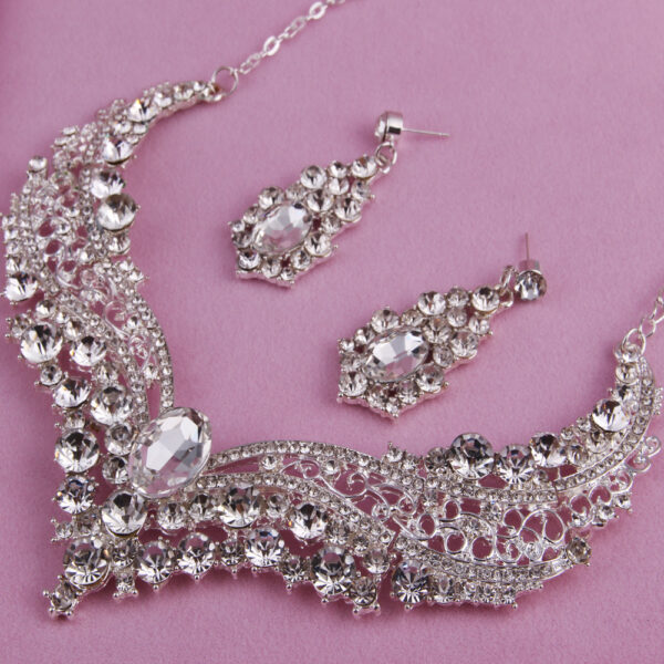 Necklace Alloy Diamond Large Crystal Jewelry Set - Image 3